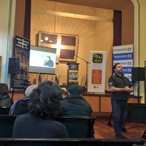 Brett Edgington leads a tour of Ballarat's Trades Hall, the second oldest trade union council in the world.